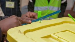 File image of an IEBC official opening a ballot box