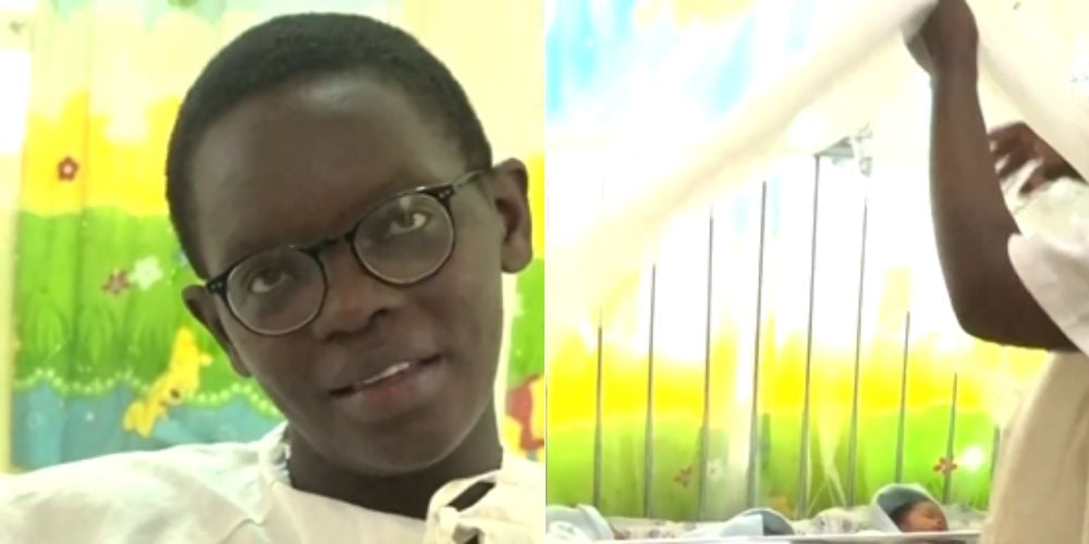 A collage of a mother and her babies.