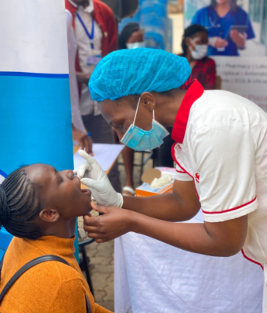 File image of a dentists during an oral check up.