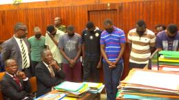 File image of the 7 KDF soldiers detained over Ksh192 million meth probe.