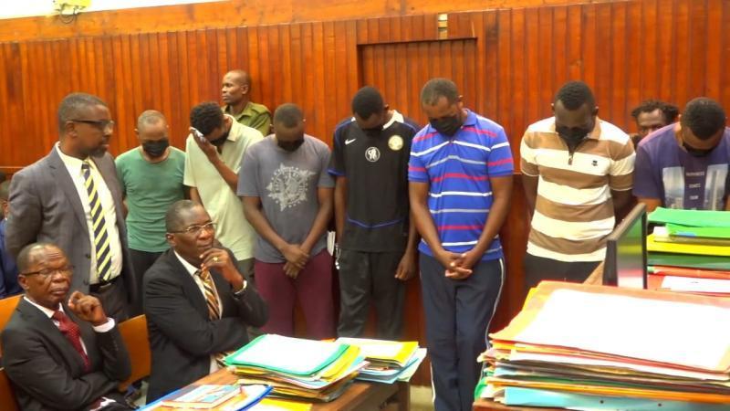 File image of the 7 KDF soldiers detained over Ksh192 million meth probe.