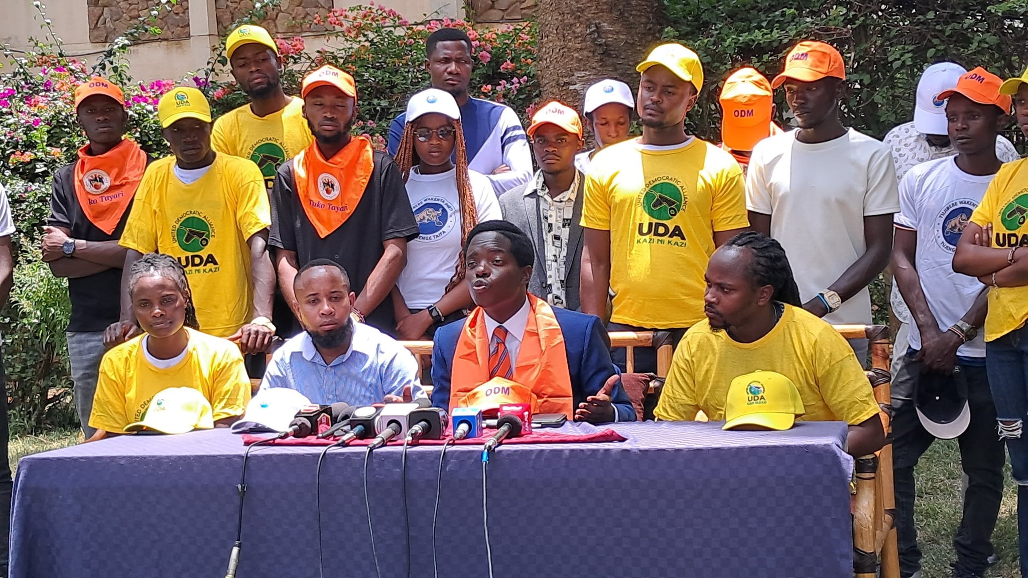 File image of Kasmuel McOure addressing the press.