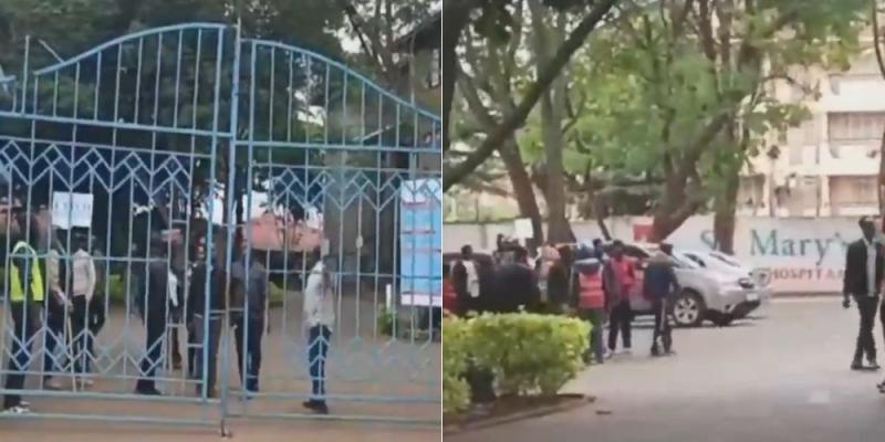 A collage of suspected hired goons at St Mary's Mission Hospital.