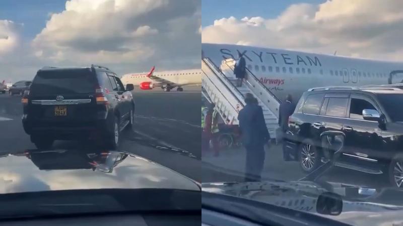 File image of SUVs at the JKIA airside