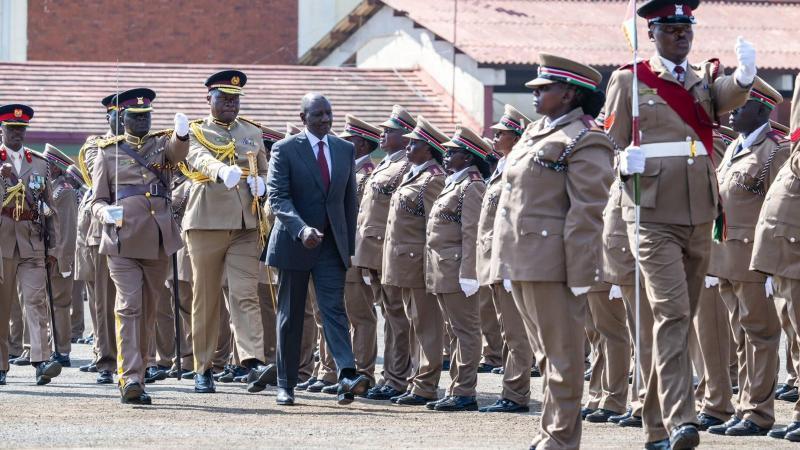 File image of President William Ruto during the graduation of chiefs and assistant chiefs in Nairobi