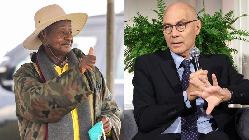 File image of Ugandan President Yoweri Museveni and UN Human Rights Chief Volker Türk