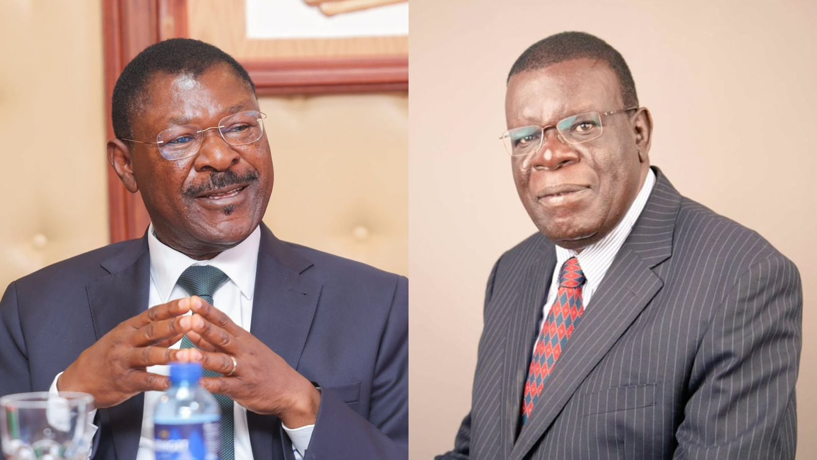 File image of National Assembly Speaker Moses Wetang'ula and Kwanza MP Ferdinand Wanyonyi