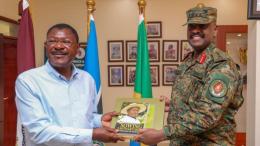 File image of National Assembly Speaker Moses Wetang'ula and General Muhoozi Kainerugaba