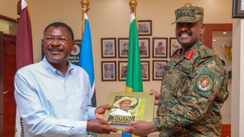 File image of National Assembly Speaker Moses Wetang'ula and General Muhoozi Kainerugaba