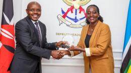 File image of Defence Principal Secretary Patrick Mariru and Defence Cabinet Secretary Soipan Tuya