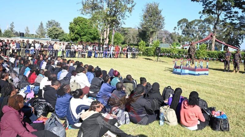 File image of Specialist Officer candidates at the Kenya Military Academy