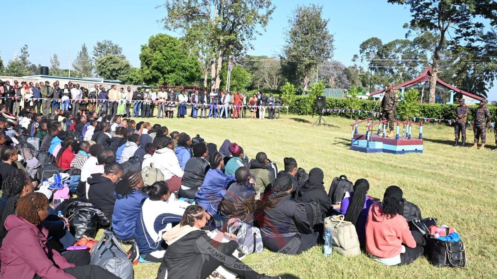 File image of Specialist Officer candidates at the Kenya Military Academy