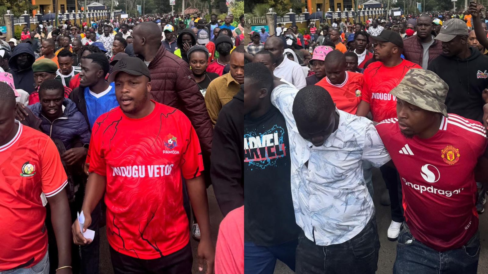 File image of Lang'ata MP Phelix Odiwuor alias Jalang'o leading the protests