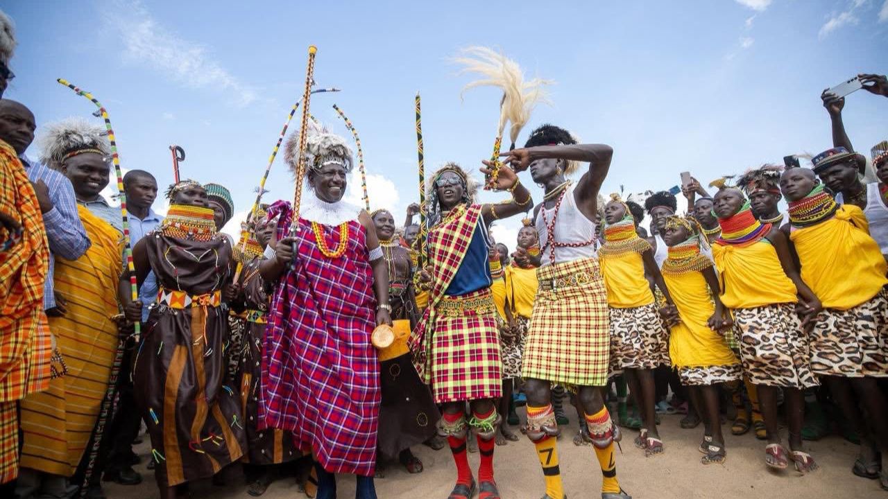 File image of President William Ruto during the Tobong'u Lore Festival in Turkana County