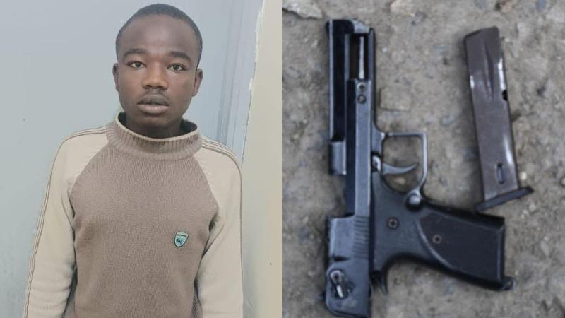 File image of the suspect and the recovered gun