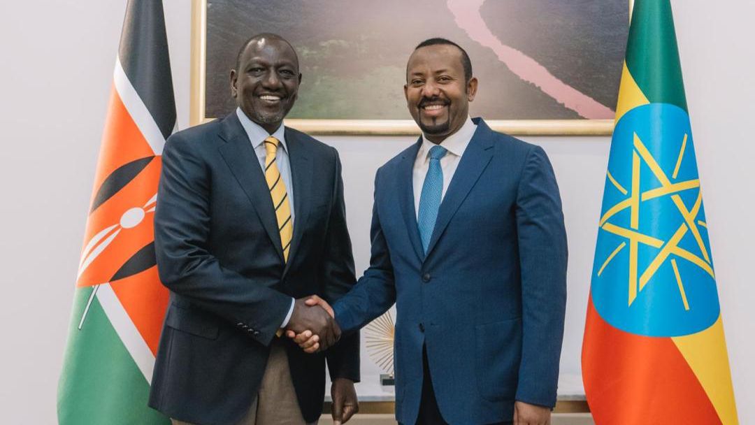 File image of President William Ruto and Ethiopian Prime Minister Abiy Ahmed