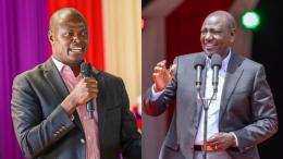 File image of Kiharu MP Ndindi Nyoro and President William Ruto