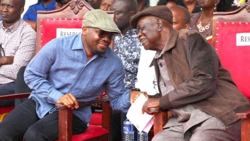 File image of Interior Principal Secretary Raymond Omollo and Siaya Senator Oburu Oginga during the event at JOOUST