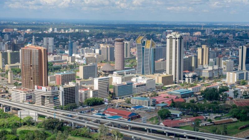 An aerial view of Nairobi