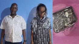 File image of the suspects and the abortion tools