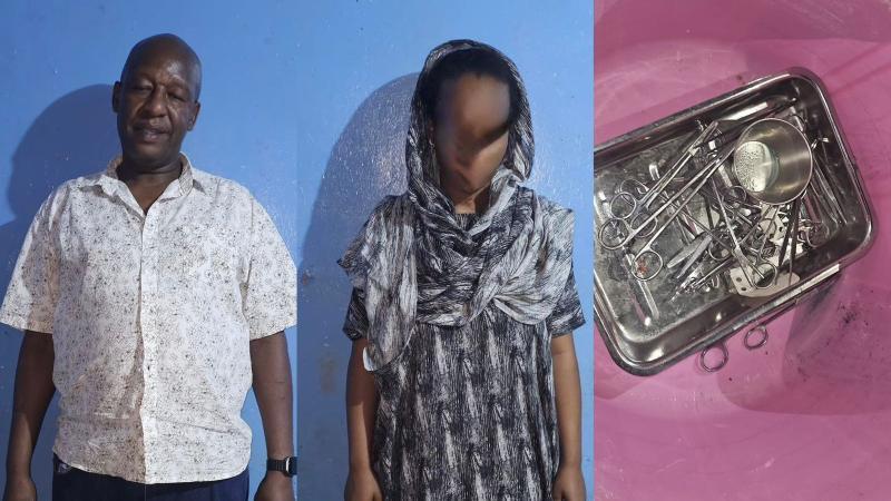 File image of the suspects and the abortion tools
