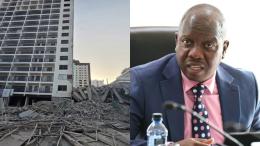 File image of the collapsed building and DPP Renson Ingonga