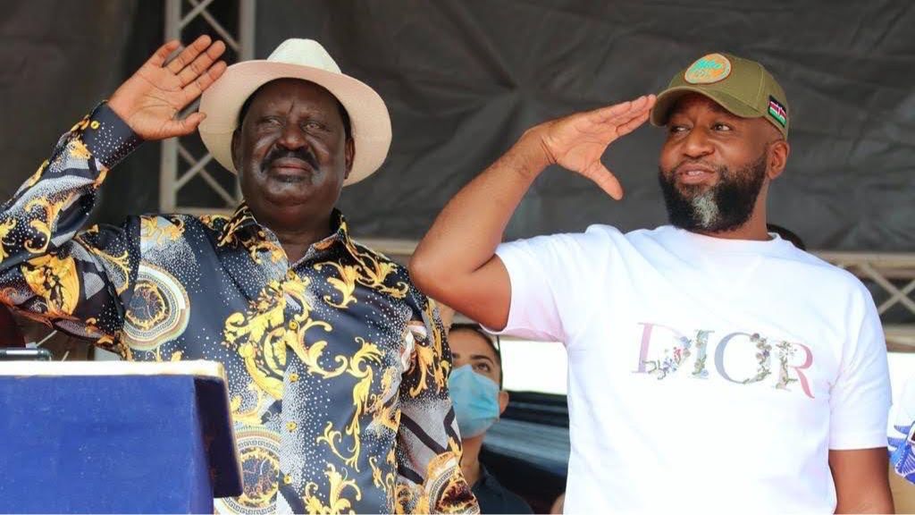 File image of former Prime Minister Raila Odinga and Mining Cabinet Secretary Hassan Joho