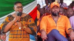 File image of former Malindi MP Aisha Jumwa and Mining Cabinet Secretary Hassan Joho