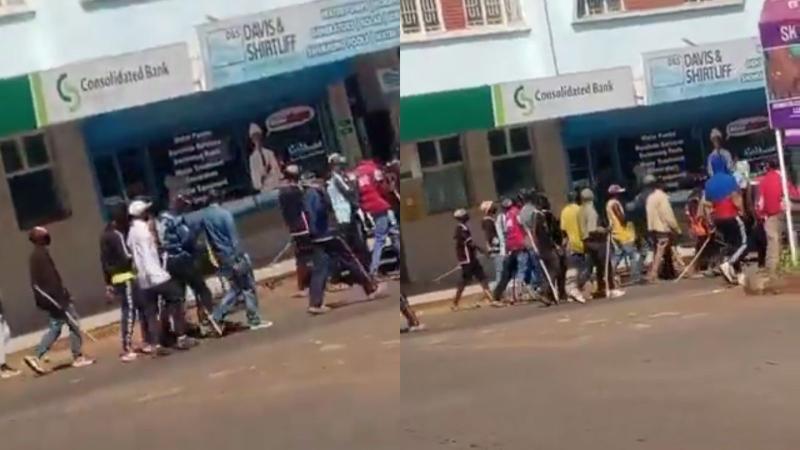 File image of alleged goons in Nyeri Town
