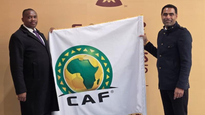 File image of Sports Principal Secretary Elijah Mwangi and FKF President Hussein Mohammed