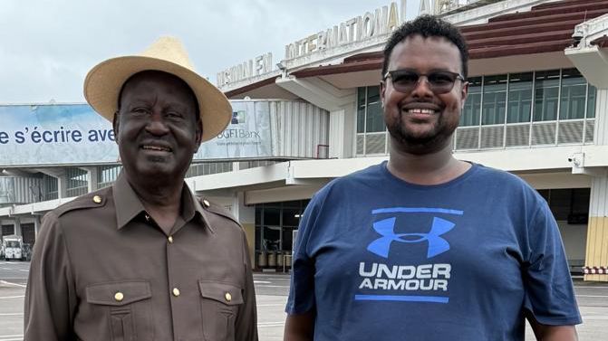 File image of the late Raila Odinga and businessman Oketch Salah