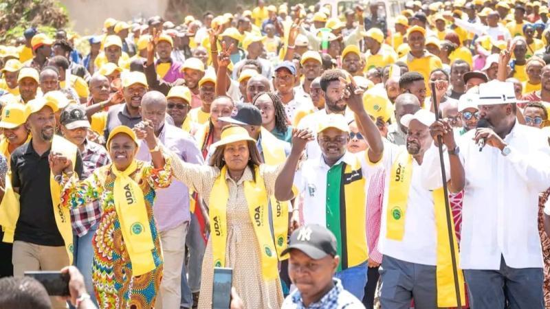 File image of UDA leadership with the Mbeere North ward candidates