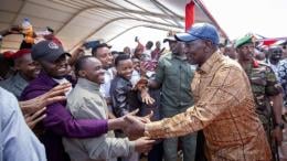 File image of President William Ruto interacting with NYOTA Project beneficiaries