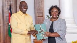 File image of President William Ruto and Nancy Baraza