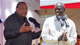 File image of former President Uhuru Kenyatta and DCP Party leader Rigathi Gachagua