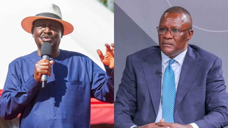 File image of the late Raila Odinga and Eliud Owalo