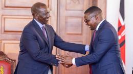 File image of President William Ruto and Meru Governor Isaac Mutuma