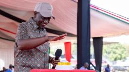 File image of President William Ruto during NYOTA funds disbursement in Kisumu County