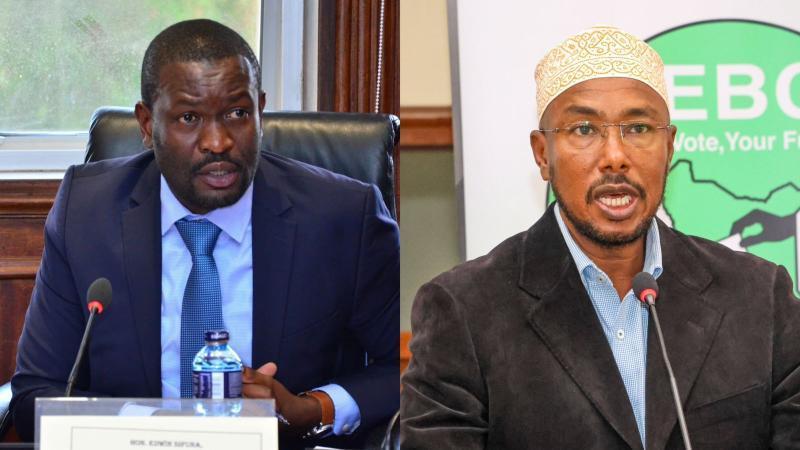 File image of Nairobi Senator Edwin Sifuna and former IEBC CEO Marjan Hussein Marjan