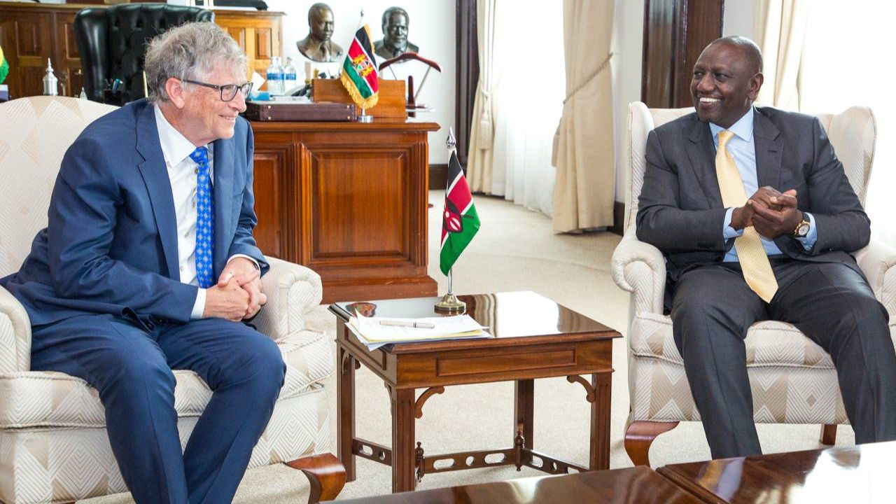 File image of Bill Gates and President William Ruto