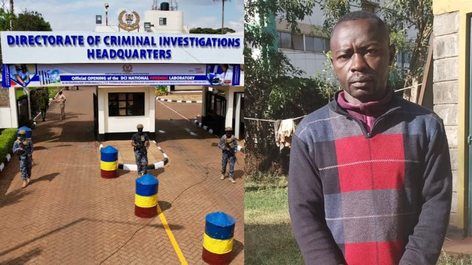 File image of the DCI Headquarters and the suspect