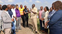 File image of KNH CEO Richard Lesiyampe at the project's site