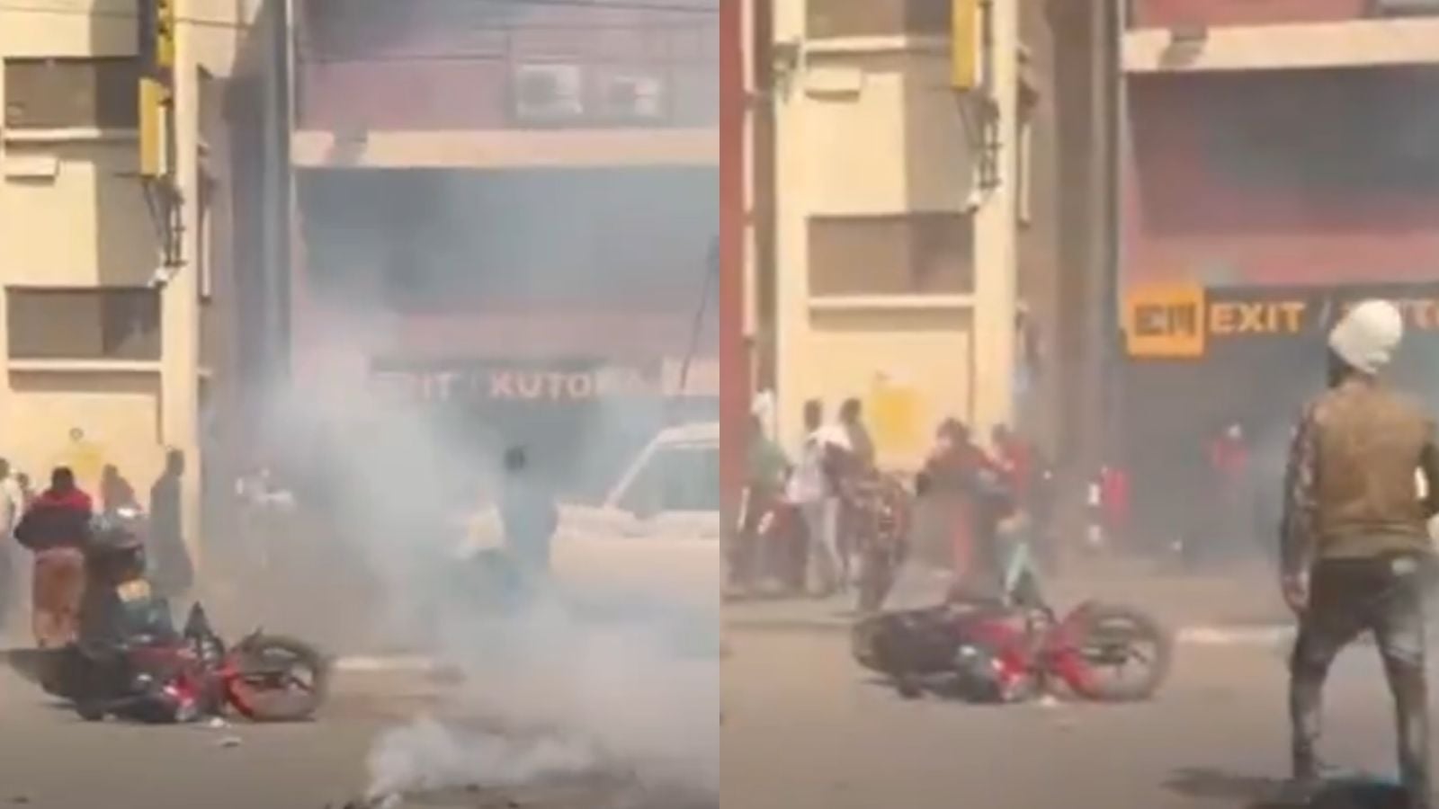 File image of the chaos at the rally