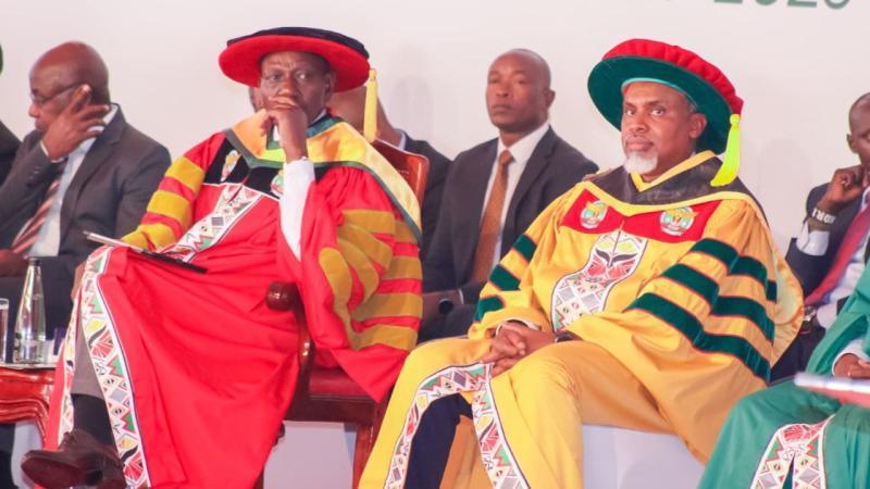 File image of President William Ruto and NIS Director General Noordin Haji