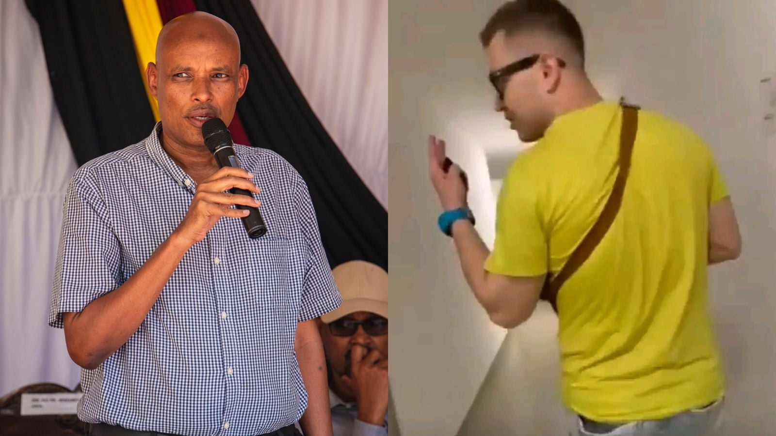 File image of DCI boss Mohamed Amin and the Russian TikToker