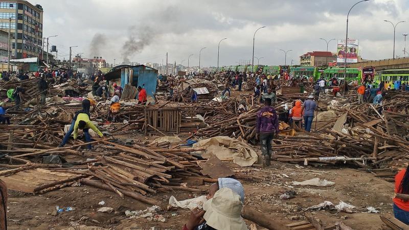 File image of the demolitions along Thika Superhighway