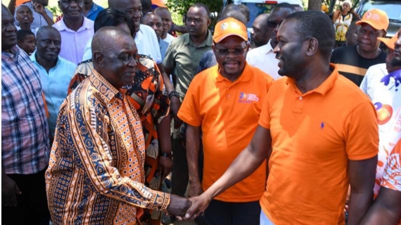 File image of ODM party leader Oburu Oginga and Secretary General Edwin Sifuna
