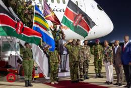 File image of Kenyan officers deployed in Haiti at JKIA.