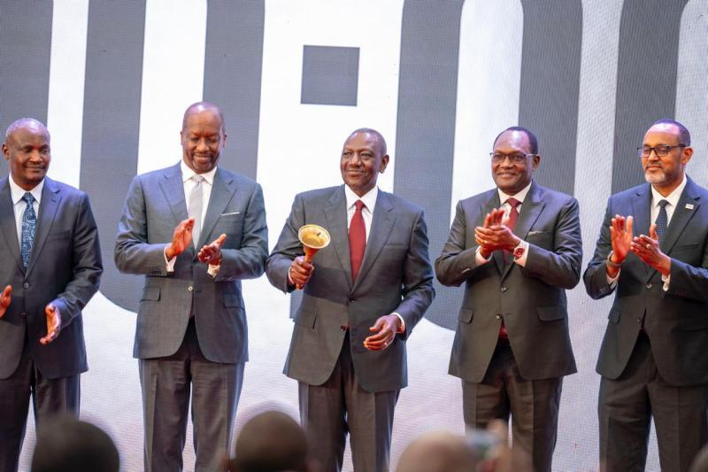 File image of President William Ruto at the Nairobi Stock Exchange.