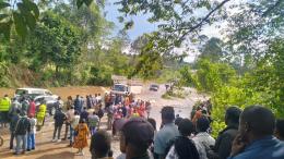 File image of floods along the Kaplong-Kisii highway.